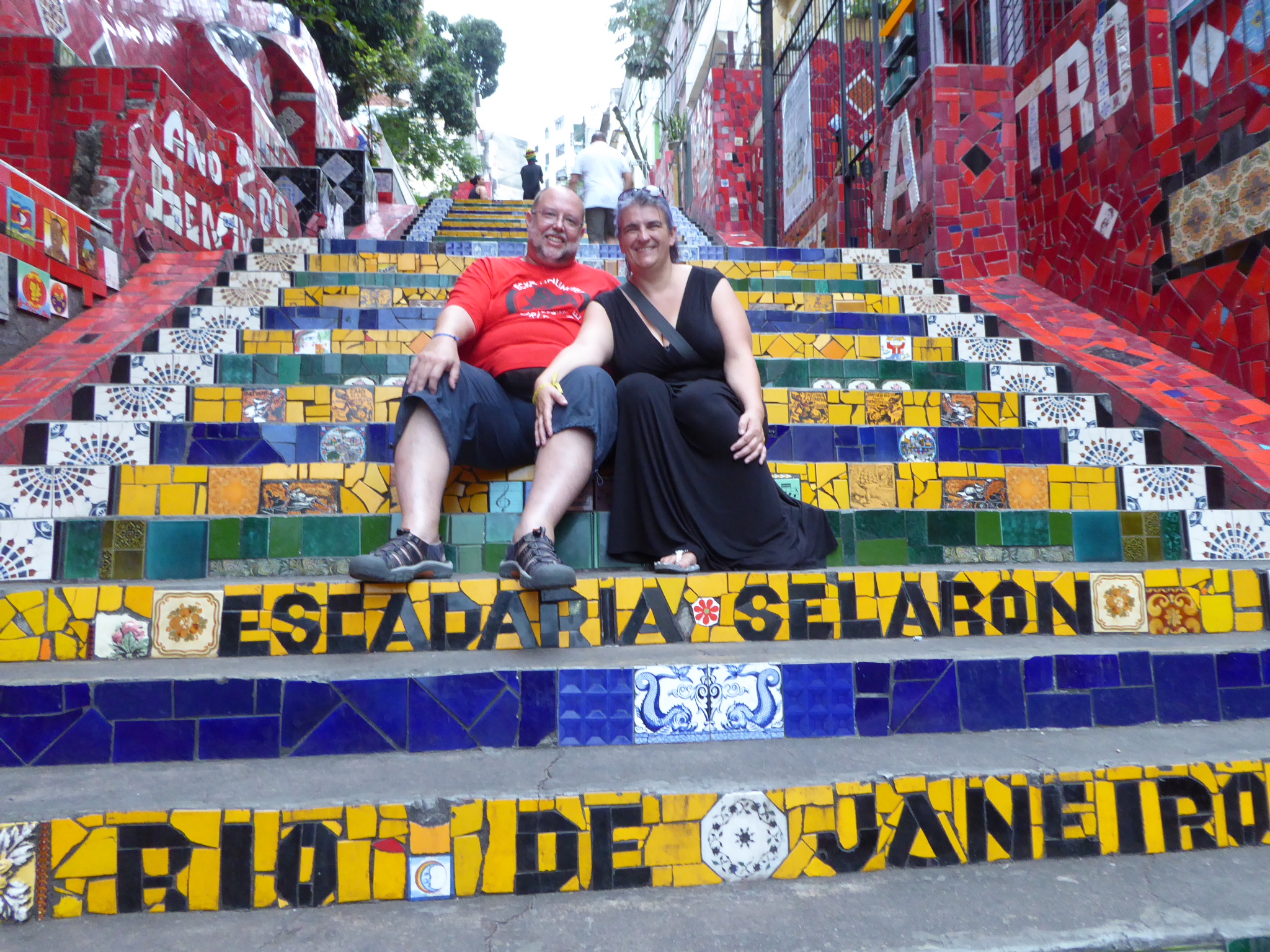 Zusammen auf der Escadaria Selaron